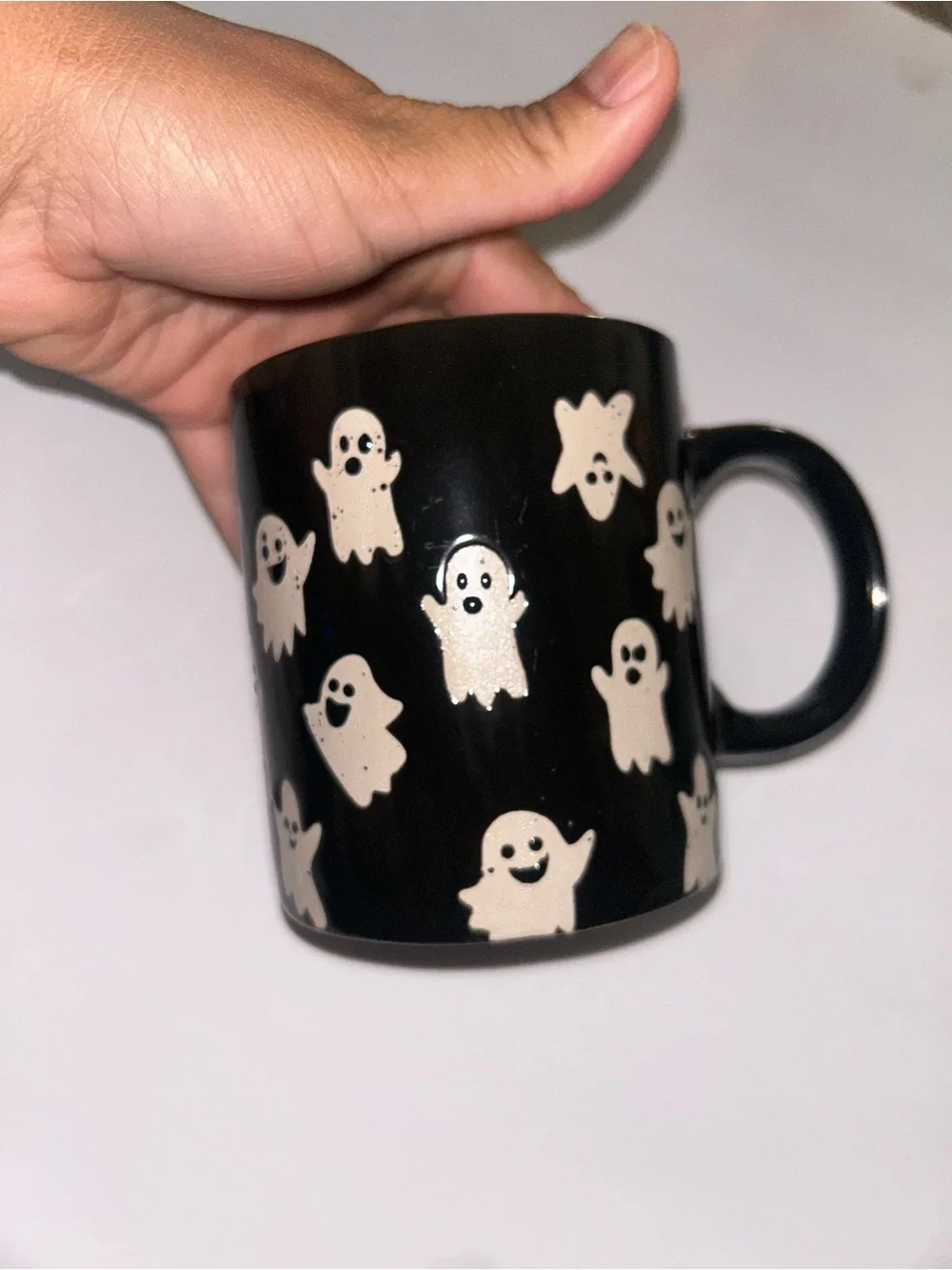 Black Ghost Pattern Ceramic Mug - Halloween Party Drinkware